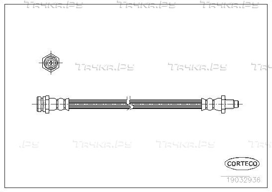 Тормозной шланг Corteco задний для Mitsubishi L200 III 1996-2007. Артикул 19032936