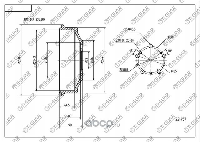 Диск тормозной (TI-Guar). Артикул TG424722