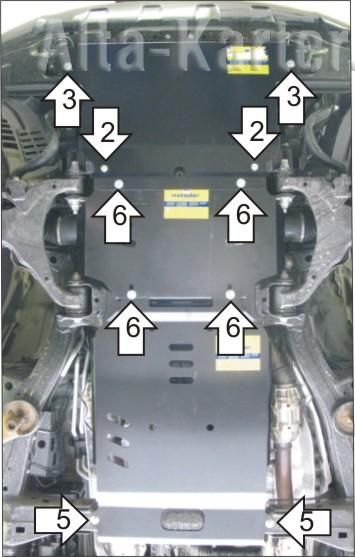 Защита Мотодор для радиатора, картера, КПП и дифференциала Toyota Lаnd Cruiser 200 (V - 4.6, 4.7 бензин) 2007-2021. Артикул 12542