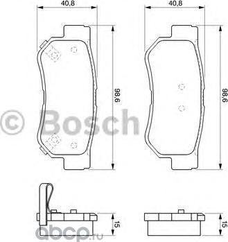 Тормозные колодки Bosch (Low-Metallic). Артикул 0 986 424 728
