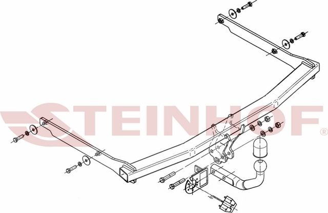 Фаркоп Steinhof для Ford Focus II хетчбек 3/5 дверей, кроме ST 2004-2011. Артикул F-229