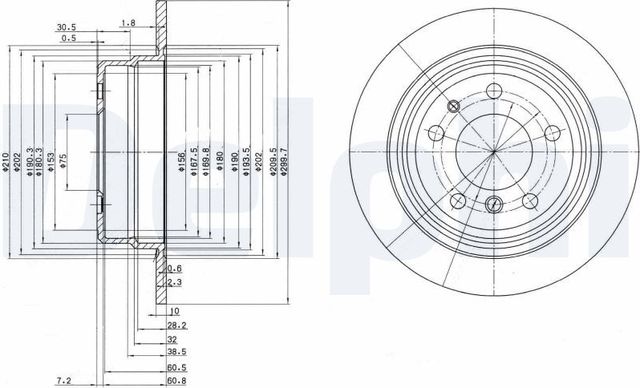 Тормозной диск Delphi для BMW 7 II (E32) 1985-1994. Артикул BG2437