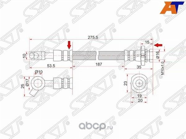 Шланг тормозной передний Таиланд NISSAN PATROLS (SAT). Артикул ST4621001J11