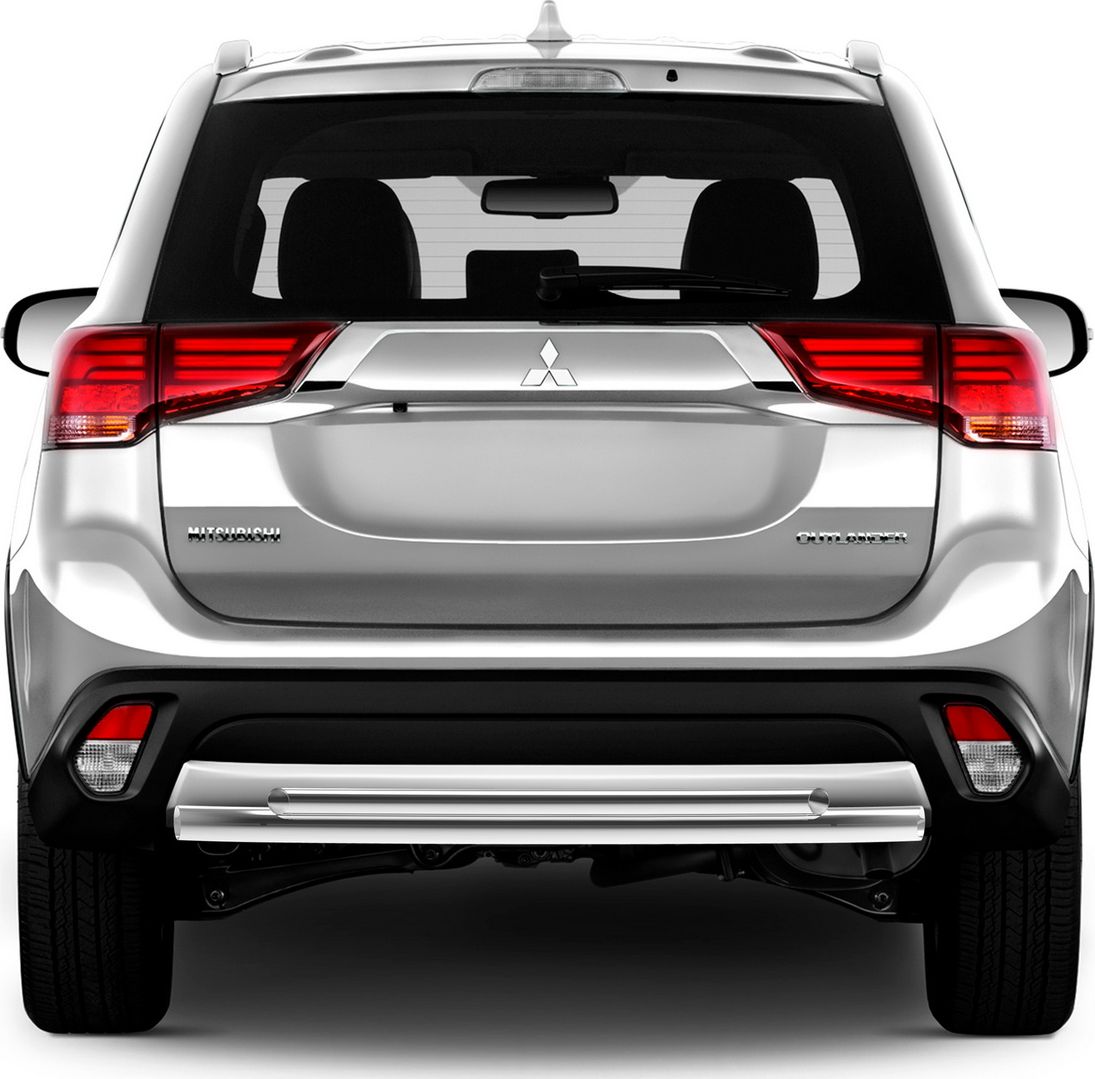 Защита Rival заднего бампера d57+d42 для Mitsubishi Outlander III рестайлинг 2018-2026. Артикул R.4015.001