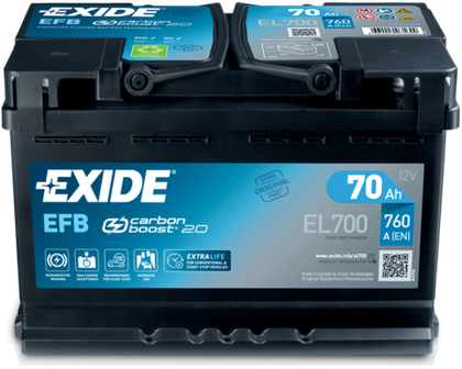 Аккумулятор Exide EFB для SEAT Cordoba II 2002-2009. Артикул EL700