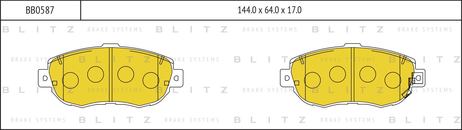 Колодки тормозные LEXUS GS300/IS300 99- передн. (Blitz). Артикул BB0587