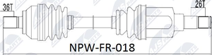 Полуось (привод в сборе, приводной вал) NTY передняя левая для Ford Focus II 2004-2012. Артикул NPW-FR-018