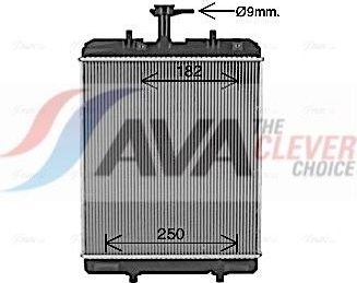 Радиатор охлаждения двигателя AVA для Citroen C1 II 2014-2026. Артикул TO2764
