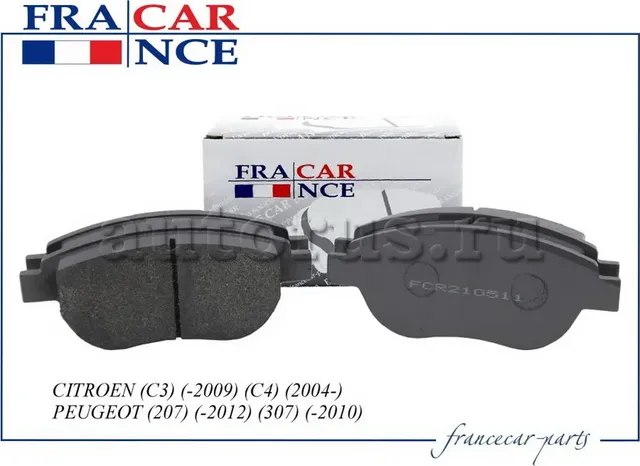 Колодки тормозные передние CITROEN BERLINGO (MF) 2002-, CITROEN C3 (FC) 2002-, C (Francecar). Артикул FCR210511