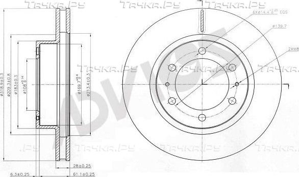 Тормозной диск Advics. Артикул A6F227B
