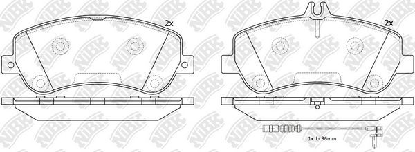 Тормозные колодки NiBK передние для Mercedes-Benz GLK-Класс I (X204) 2008-2015. Артикул PN0459W