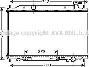 Радиатор охлаждения двигателя AVA. Артикул DN2295