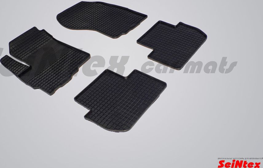 Коврики резиновые Seintex с узором сетка для салона Citroen C-Crosser 2007-2013. Артикул 00560