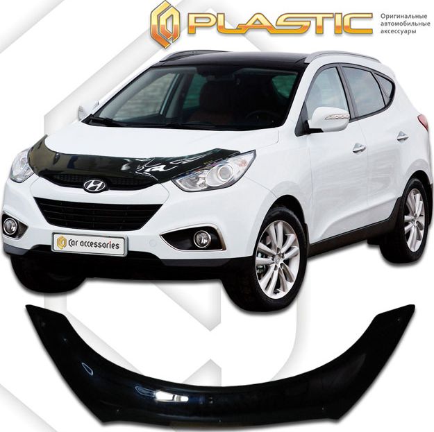 Дефлектор СА Пластик для капота exclusive (Classic черный) Hyundai ix35 2010-2015. Артикул 2010060105384