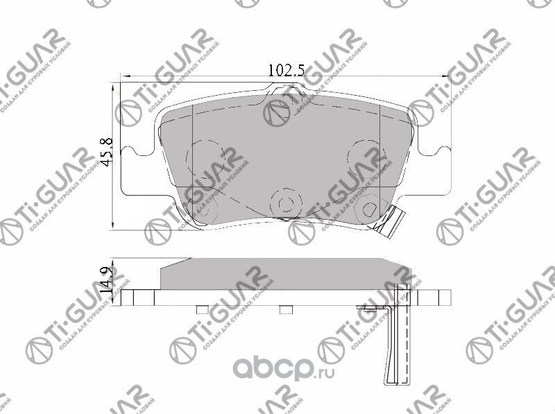 Тормозные колодки (TI-Guar). Артикул TG1835