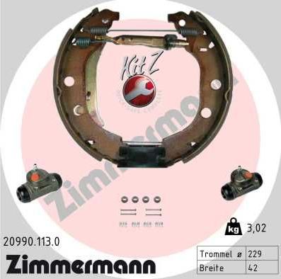 Тормозные колодки Zimmermann KIT Z задние для Peugeot 406 I 1995-2004. Артикул 20990.113.0