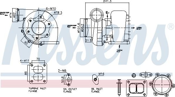 Турбина (турбокомпрессор) Nissens ** FACTORY NEW ** для MAN TGA 2000-2026. Артикул 93597