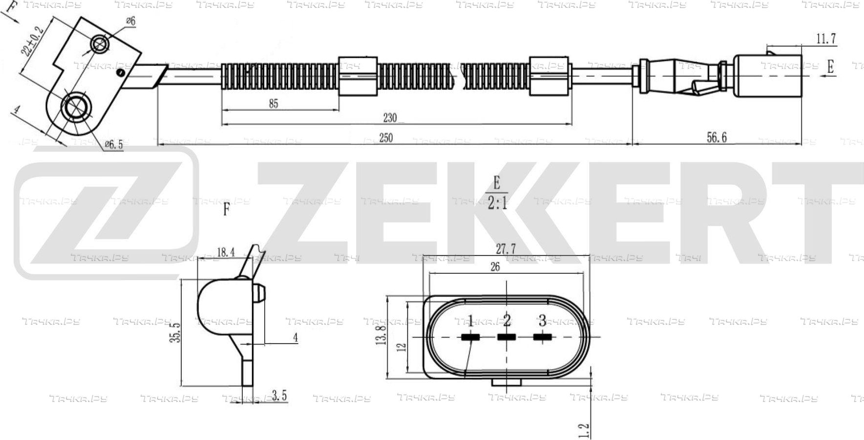 Датчик положения распредвала Zekkert для Skoda Superb II 2008-2010. Артикул SE-5028