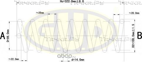 Пружина подвески G.U.D.. Артикул GCS256832