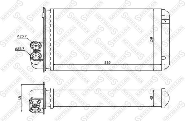 Радиатор отопителя (печки) Stellox для Renault Scenic II 1999-2003. Артикул 10-35000-SX