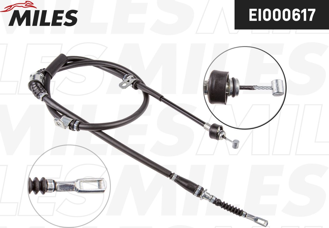 Трос ручника (тросик ручного тормоза) Miles. Артикул EI000617