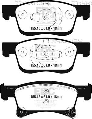 Тормозные колодки EBC Brakes передние для Opel Adam I 2012-2019. Артикул DP22242