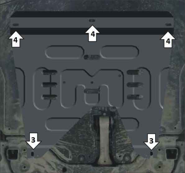 Защита Мотодор усиленная для картера и КПП Kia Sorento III Prime 2014-2020. Артикул 71008