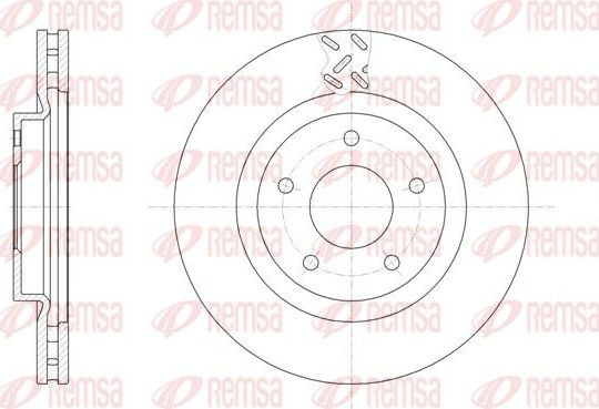 Тормозной диск Remsa передний для Dodge Caliber I 2006-2013. Артикул 61553.10