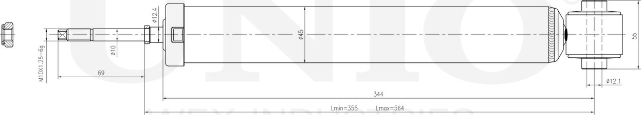 Амортизатор подвески (Unio). Артикул SAB-10739