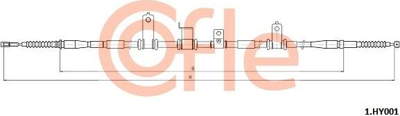 Трос ручника (тросик ручного тормоза) Cofle. Артикул 92.1.HY001