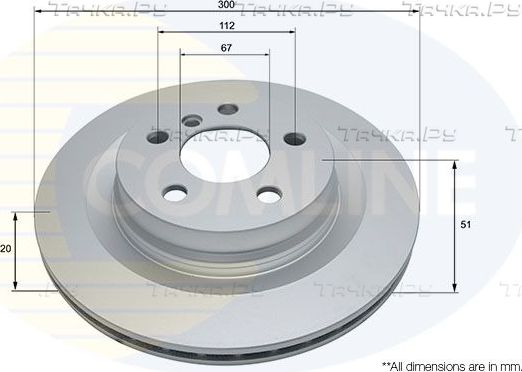 Тормозной диск Comline Comline задний для BMW 2 F22 2014-2026. Артикул ADC2803V