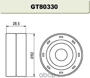 Направляющий (ведущий) ролик ремня ГРМ GMB. Артикул GT80330