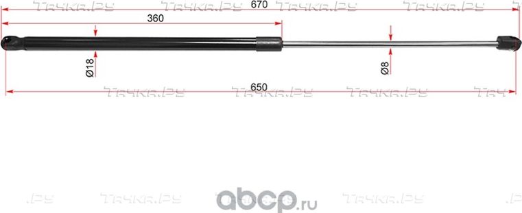 АМОРТИЗАТОР КАПОТА PORSCHE CAYENNE 10- (SAT). Артикул ST95851135905