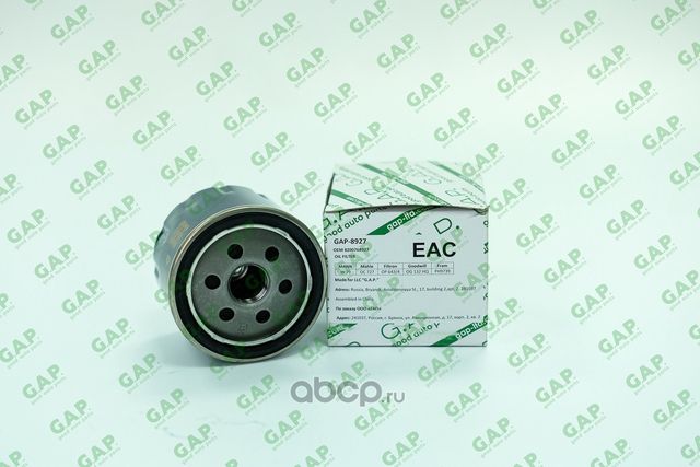 Фильтр масляный RENAULT 8200768927 (G.a.p.). Артикул GAP8927