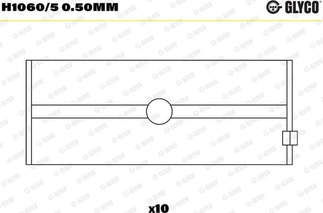 Вкладыши коренные Glyco для Scania 3 1988-1996. Артикул H1060/5 0.50mm