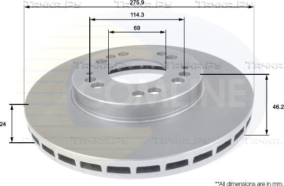 Тормозной диск Comline Comline передний для Mitsubishi Sigma 1990-1996. Артикул ADC0367V