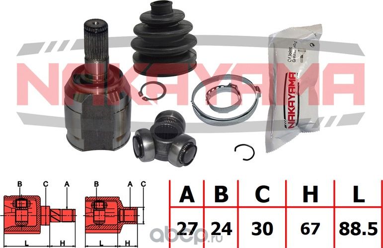 ШРУС внутр. к-кт правый (Nakayama). Артикул NJ7807NY