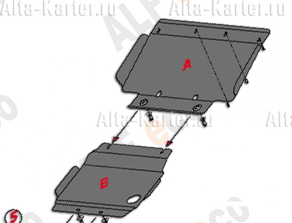 Защита Alfeco для радиатора Infiniti QX80 2014-2026. Артикул ALF.29.14.1
