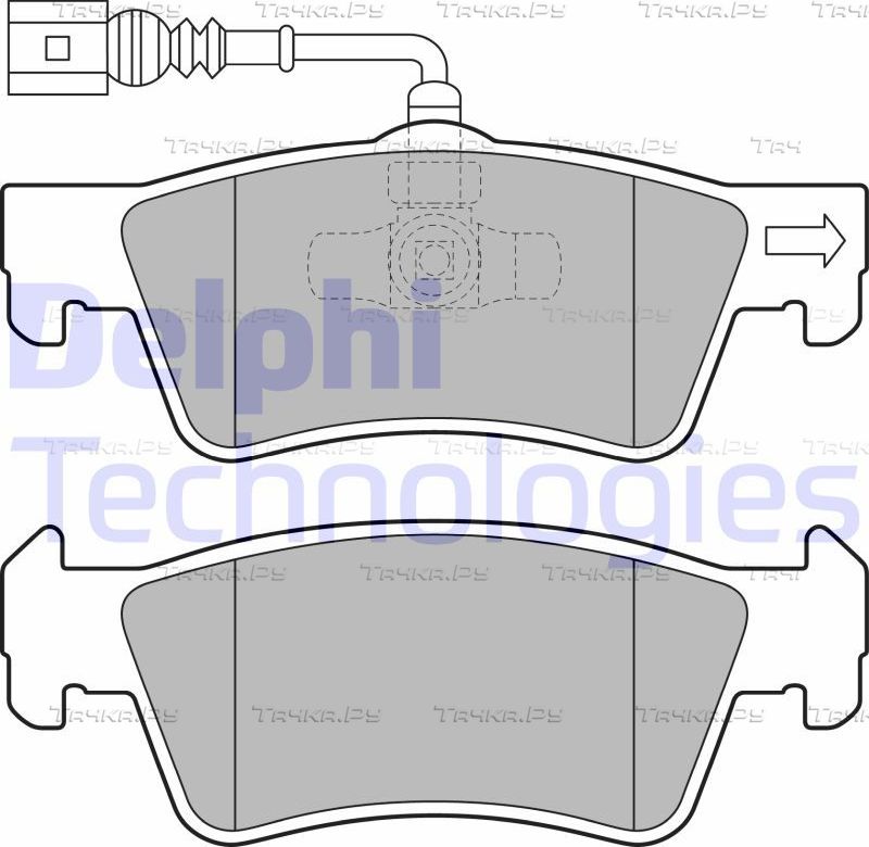 Тормозные колодки Delphi (Low-Metallic) задние для Volkswagen Touareg I 2003-2010. Артикул LP2087