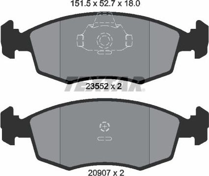 Тормозные колодки Textar передние для Fiat Strada 1999-2026. Артикул 2355202