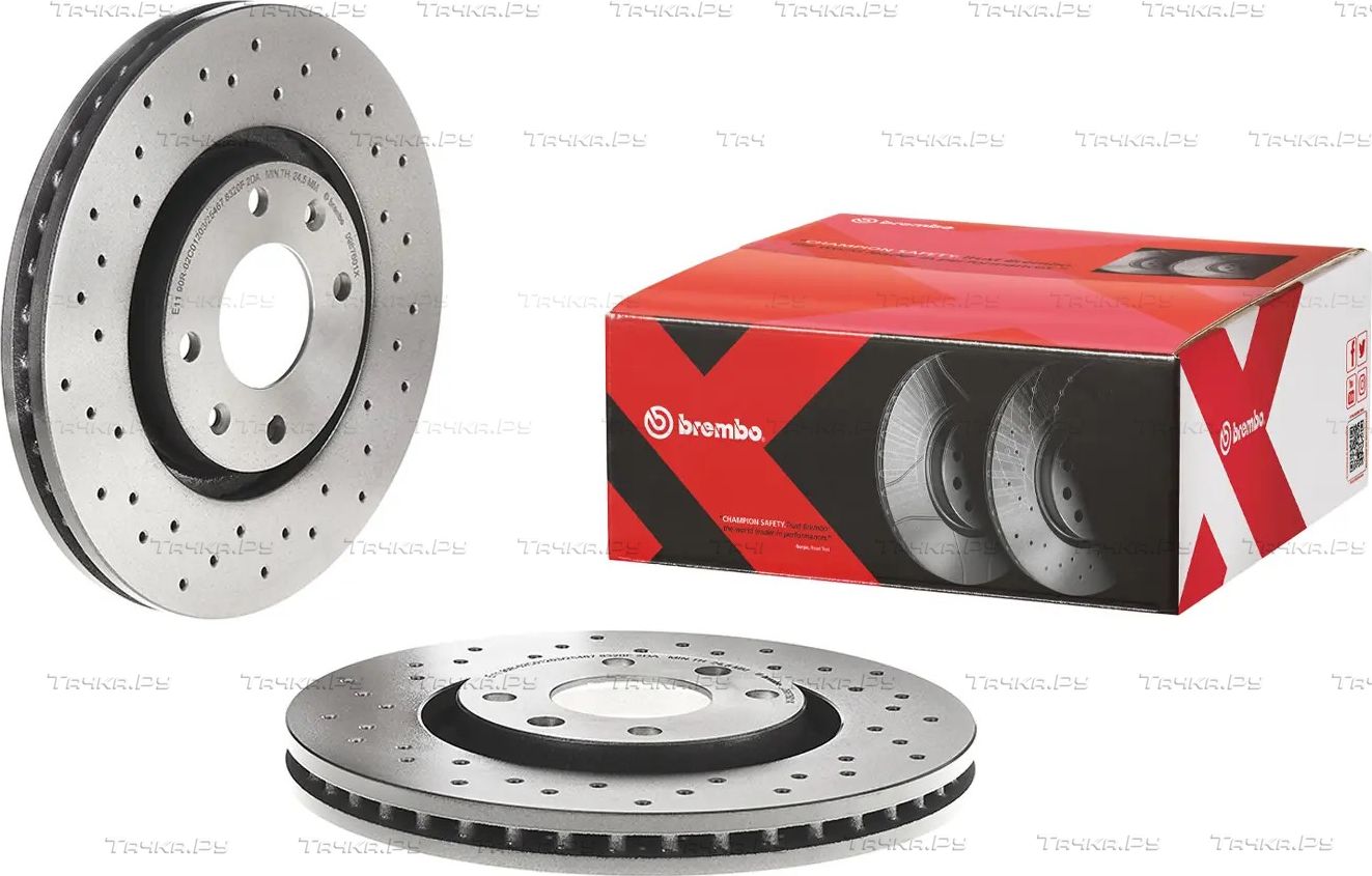 Тормозной диск Brembo XTRA LINE - Xtra передний для Citroen C4 I 2007-2008. Артикул 09.8760.1X