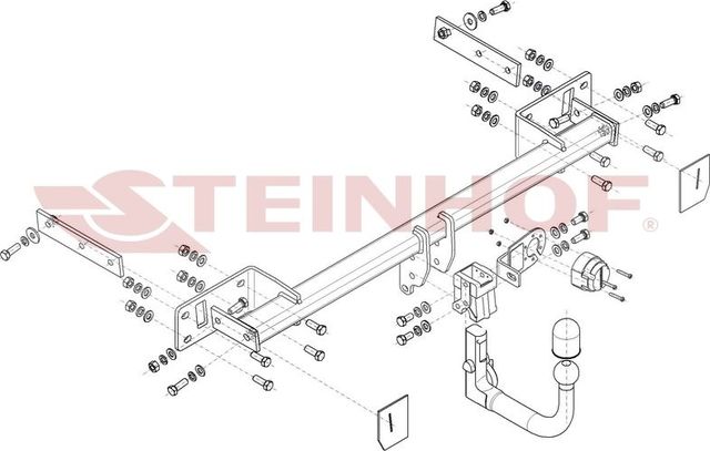Фаркоп Steinhof для Mercedes-Benz CLA-Класс I (C117) седан 2013-2019. Быстросъемный крюк. Артикул M-106
