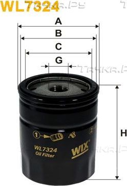 Масляный фильтр WIX Filters для Lancia Prisma 1983-1992. Артикул WL7324