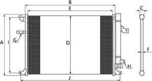 Радиатор кондиционера (конденсатор) HC-Cargo для Opel Zafira B 2005-2015. Артикул 260453