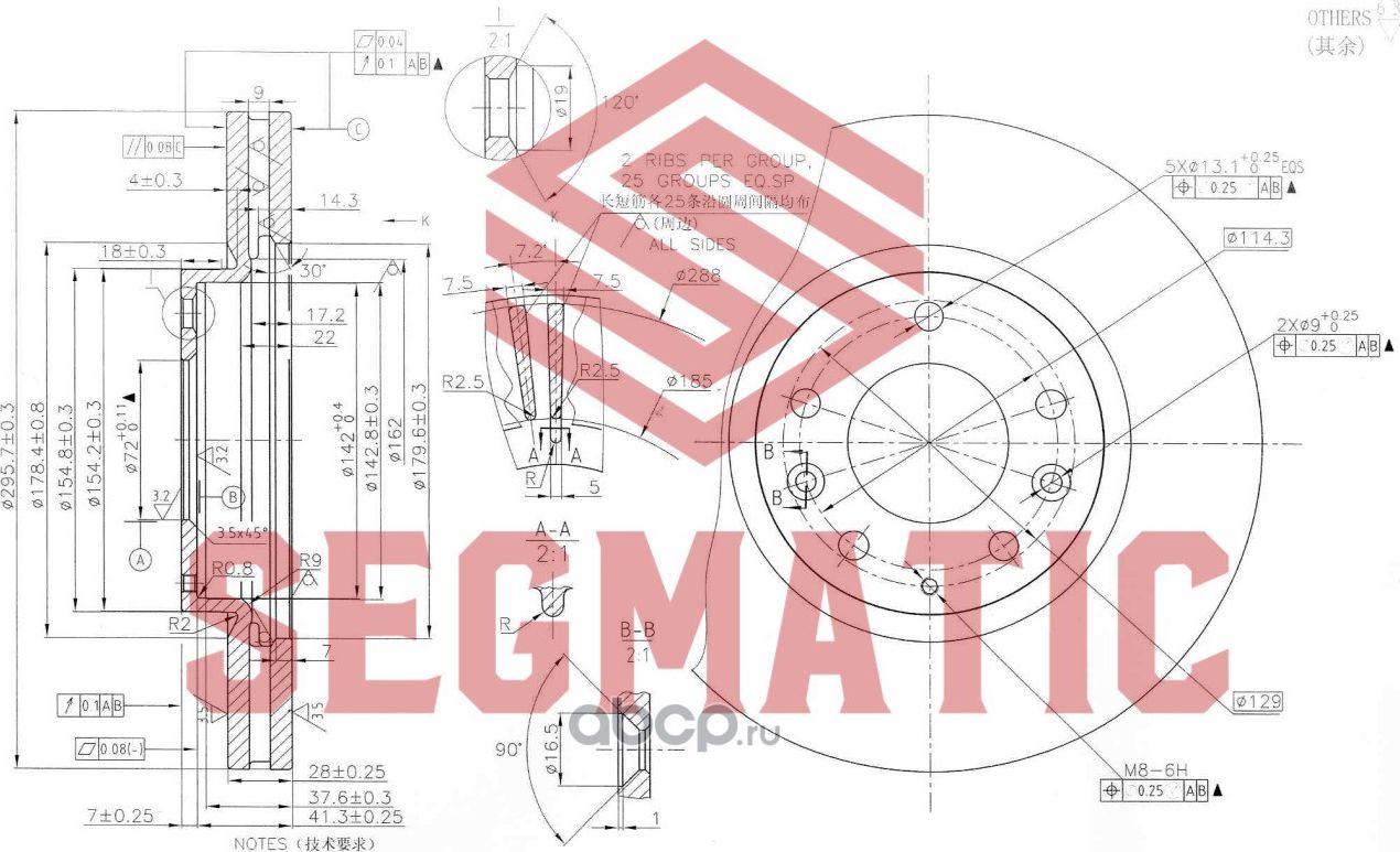 Диск тормозной (Segmatic). Артикул SBD30093107