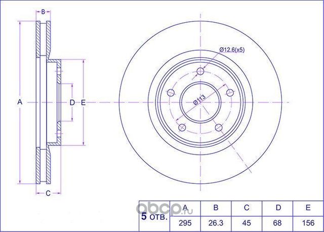 Диск тормозной (TI-Guar). Артикул TG40206JD00A