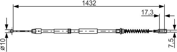 Трос ручника (тросик ручного тормоза) Bosch. Артикул 1 987 482 034