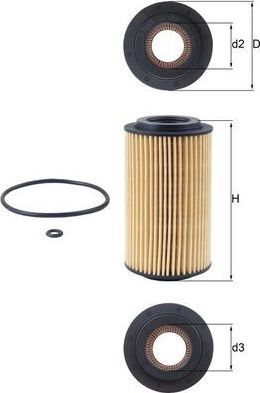 Масляный фильтр Mahle-Knecht. Артикул OX 153D1