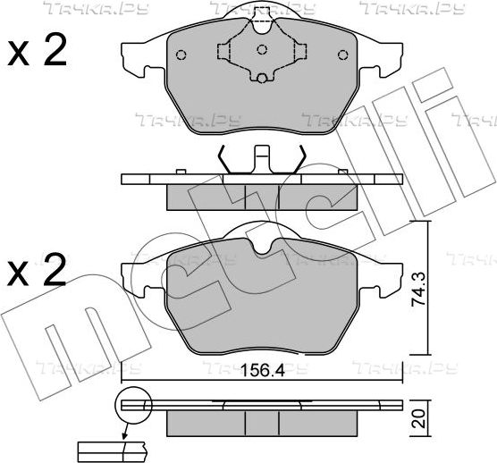 Тормозные колодки Metelli передние для SEAT Toledo II 1998-2000. Артикул 22-0181-2