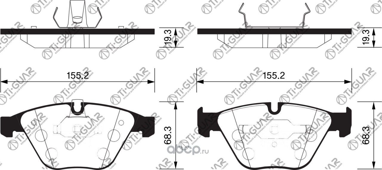 Тормозные колодки (TI-Guar). Артикул TG0222